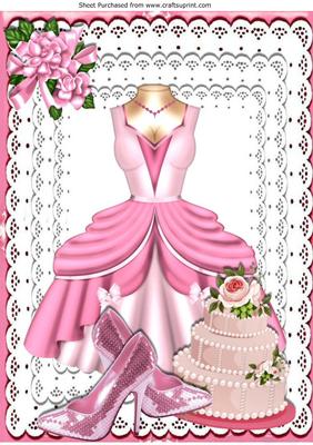 Pink Party Dress with Sparkle Shoes and Cake A4
