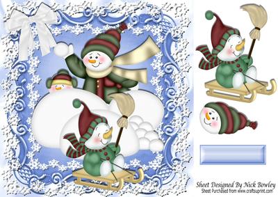 Fun in the Snow, with Snowballs 8x8