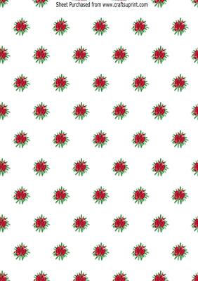 Red Bows on Holly with Berries Backing Paper