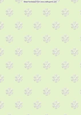 White Pearl Snowflakes with Green Background