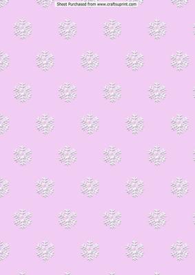 White Pearl Snowflakes with Pink Background