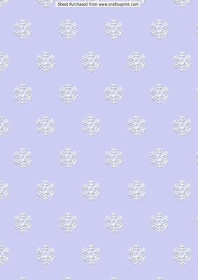 White Pearl Snowflakes with Lilac Background