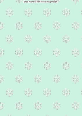 White Pearl Snowflakes with Turq Background