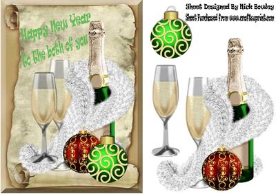 Happy New Year! Champagne and Glasses