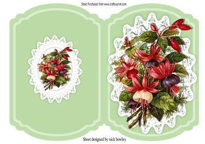Pretty Fuschia on Lace Bracket Card