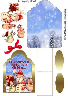 I Have Lots of Pressies for You Snowman Easel Card
