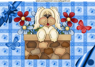 Cute Little Puppy with Flowers A4 Topper