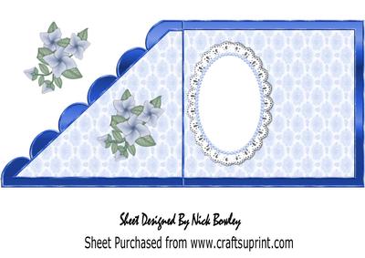 A Lovely Christening or Baptism on Lace in Blue Edge Insert