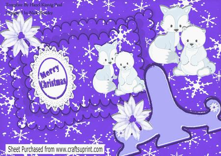 Cute Fox and Polar Bear and Purple Scalloped Book Kit