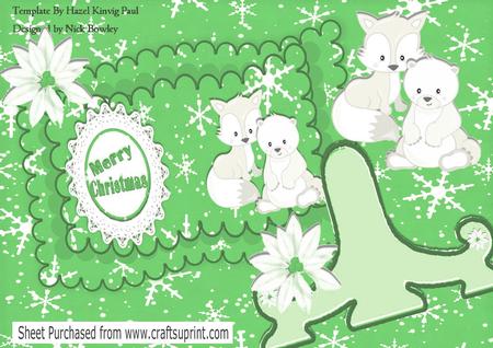 Cute Fox and Polar Bear and Green Scalloped Book Kit