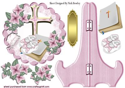 Baby Girls Christening or Baptism,bible Plate & Stand