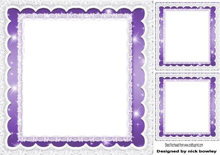 Purple Starlight with Lace, Frames/insert and Toppers 8x8