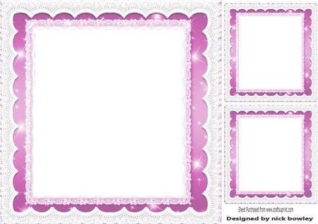 Pink Starlight with Lace, Frames/insert and Toppers 8x8
