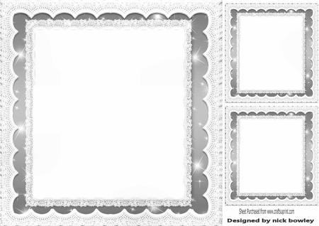 Silver Starlight with Lace, Frames/insert and Toppers 8x8