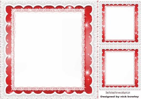 Red Starlight with Lace, Frames/insert and Toppers 8x8