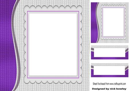 Funky Purple Swirl with Scalloped Frame and Topper 8x8