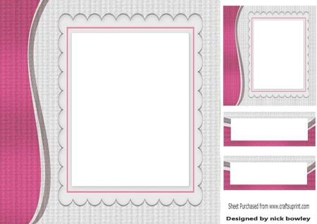 Funky Rose Swirl with Scalloped Frame and Topper 8x8
