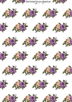 Cream and Lilac Roses, Backing Paper
