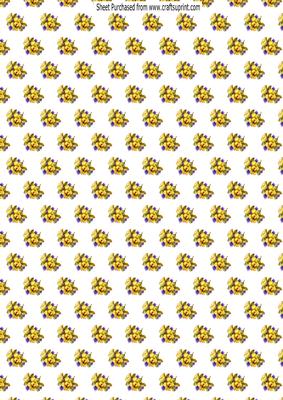 Pretty Yellow Roses with Lilac Flowers Backing Paper