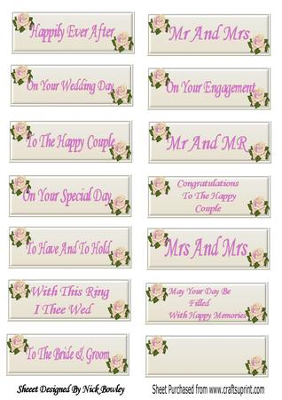 Pretty Cream and Pink Wedding Sentiments with Cream Roses