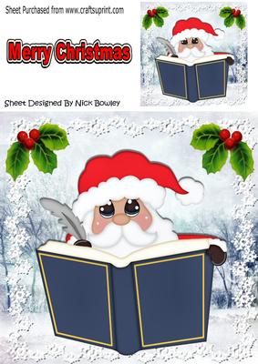 Lovely Santa with His Christmas Book 8x8