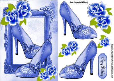 Pretty Blue Roses with Blue Shoes