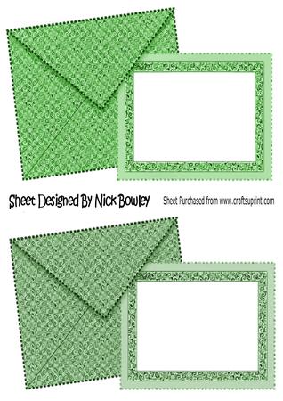 A5 Frame Moss and Lime Green Envelope & Card