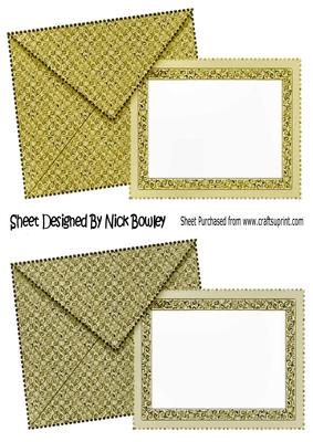A5 Frames Shades of Golds Card & Envelope