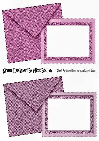 A5 Frames Shades of Rose Card & Envelope