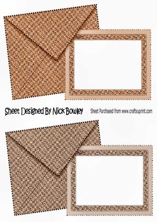 A5 Frames Shades of Brown Card & Envelope