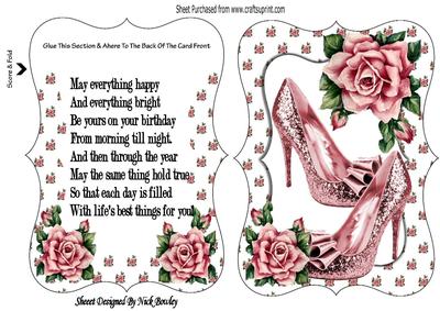 Pretty Sparkle Shoes with Pink Bracket Card, Insert Verse