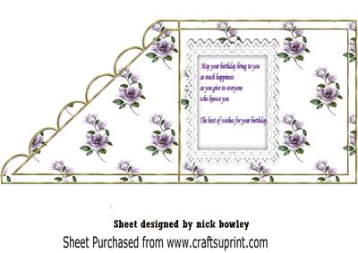 Pretty Lilac Magnolias on Lace Over the Edge Insert/verse