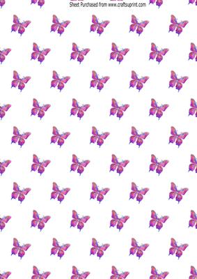 Red and Purple Butterflies, Pretty Backing Paper