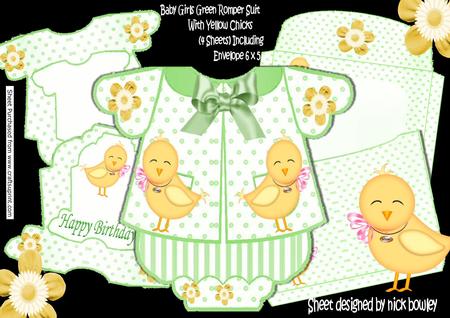Green Romper Suit with Yellow Chick Mini Kit