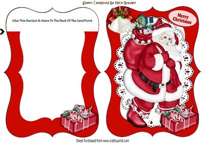 Lovely Jolly Santa Bracket Card