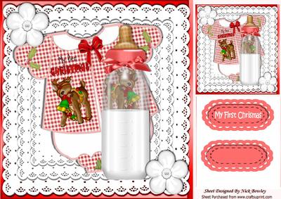 Babys 1st Christmas, with See Through Bottle 8x8