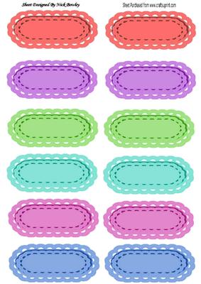 (brights) Scalloped Blank Tags Lots of Colours