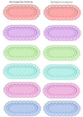 (pastel) Scalloped Blank Tags
