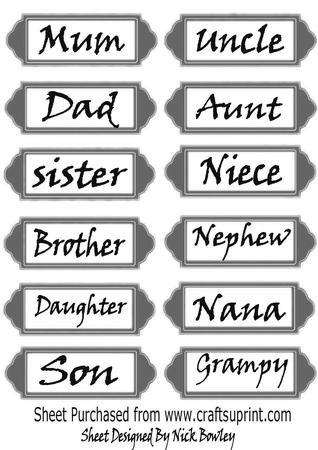 Silver Family Word Tags
