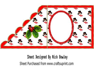 Snowman with Holly in His Top Hat Over the Edge Insert