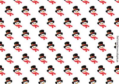 Snowman in Black Top Hat Backing Paper