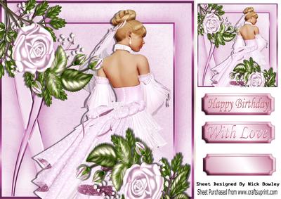 Elegance in Pink with Cascading Pink Roses 8x8