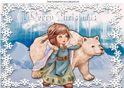 My Polar Bear Friend I the Antarctic with Snowflakes