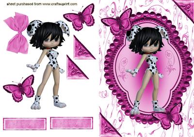 Cute Little Girl in Fancy Dress with Butterflies