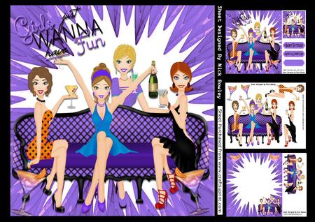 Girls Just Wanna Have Fun! Party Time (purple) 8x8 Mini Kit