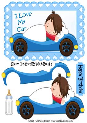 I Love My Car! Baby Boy Sleeping in a Car