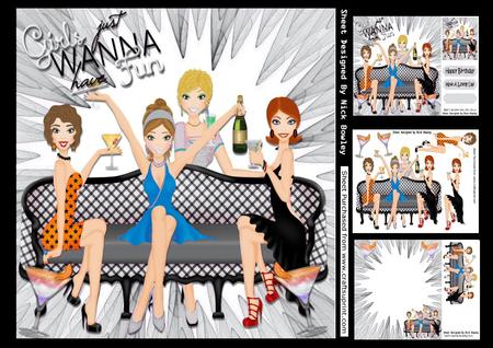 Girls Just Wanna Have Fun! Party Time (silver) 8x8 Mini Kit