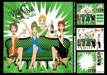 Girls Just Wanna Have Fun! Party Time (green) 8x8 Mini Kit