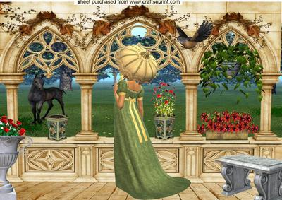 Elegant Lady with Black Horse A4 Topper