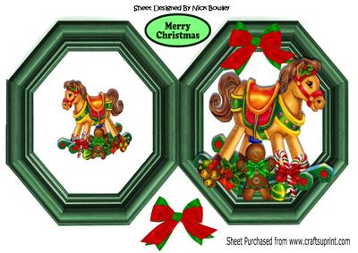 Rocking Horse with Presents for Christmas Quick Card